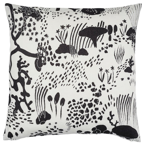 STOCKHOLM 2025 - Cushion cover, white/black, 50x50 cm