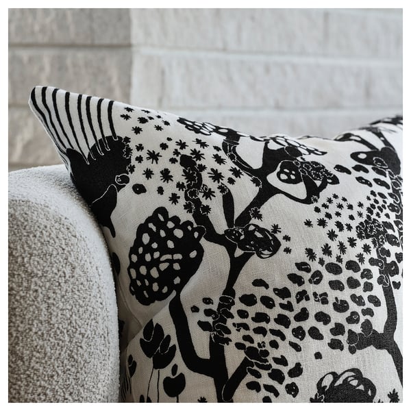 STOCKHOLM 2025 - STOCKHOLM 2025 Cushion cover, white/black, 50x50 cm
