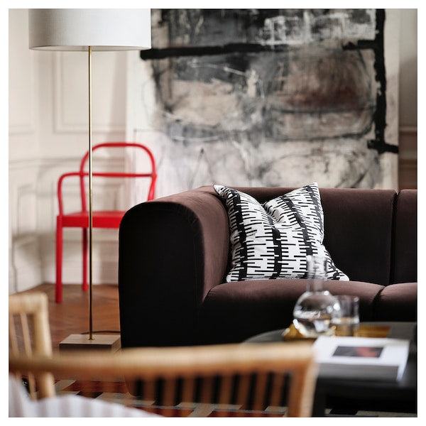 STOCKHOLM 2025 cushion cover, off-white/black, 50x50 cm