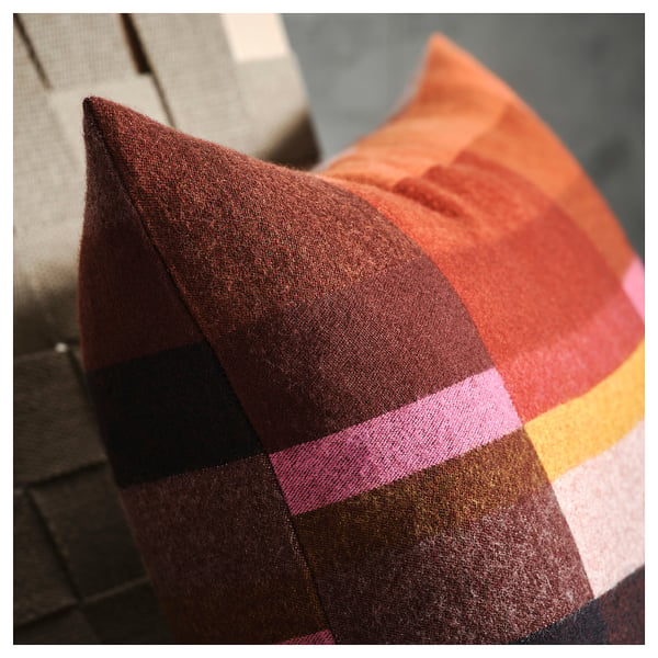 STOCKHOLM 2025 cushion cover, brown-red/bright pink, 40x58 cm