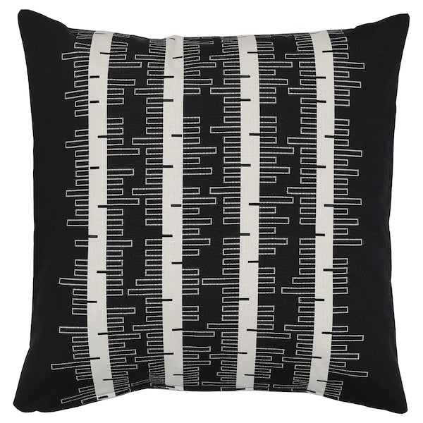 STOCKHOLM 2025 - Cushion cover, black/off-white, 50x50 cm
