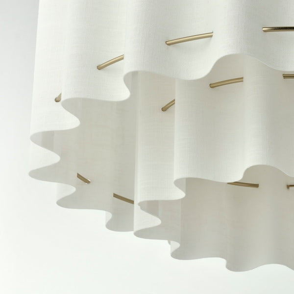 STOCKHOLM 2025 - Pendant lamp, white textile/brass-plated, 50 cm
