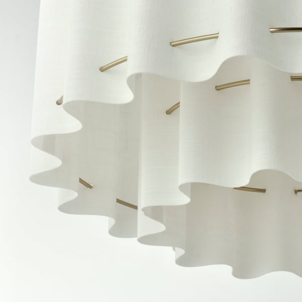 STOCKHOLM 2025 pendant lamp, white textile/brass-plated, 50 cm