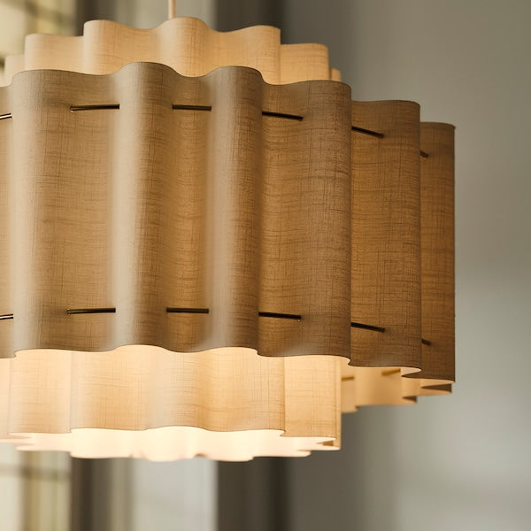 STOCKHOLM 2025 - Pendant lamp, white textile/brass-plated, 50 cm