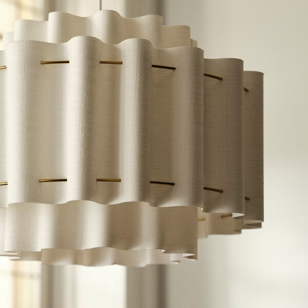 STOCKHOLM 2025 - Pendant lamp, white textile/brass-plated, 50 cm