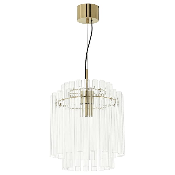 STOCKHOLM 2025 - Pendant lamp, glass/brass-plated, 38 cm