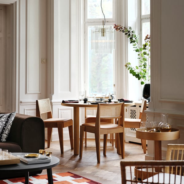 STOCKHOLM 2025 pendant lamp, glass/brass-plated, 38 cm