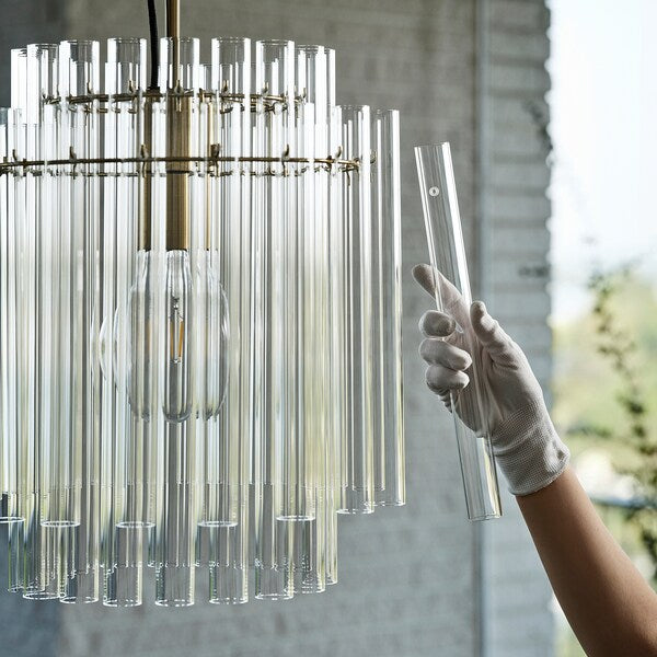 STOCKHOLM 2025 pendant lamp, glass/brass-plated, 38 cm