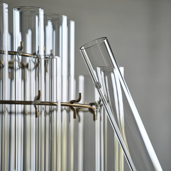 STOCKHOLM 2025 pendant lamp, glass/brass-plated, 38 cm