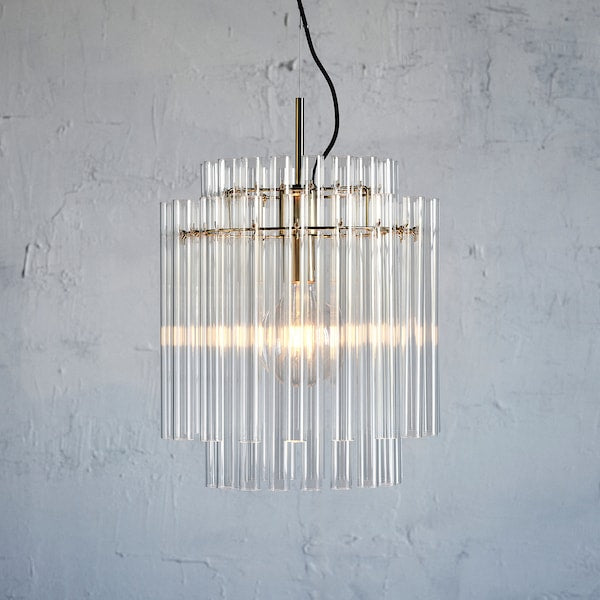 STOCKHOLM 2025 pendant lamp, glass/brass-plated, 38 cm