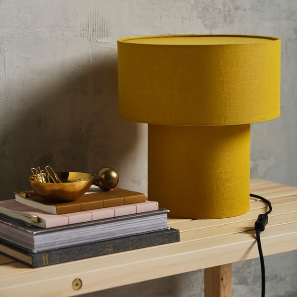 STOCKHOLM 2025 - Table lamp, yellow/fabric,35 cm