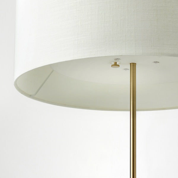 STOCKHOLM 2025 floor lamp, white textile/brass-plated, 159 cm