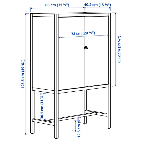 STOCKHOLM 2025 - STOCKHOLM 2025 Cabinet with 2 doors, oak veneer/dark brown, 80x40x126 cm