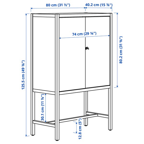 STOCKHOLM 2025 cabinet with 2 doors, green, 80x40x126 cm