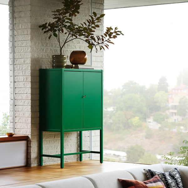 STOCKHOLM 2025 - STOCKHOLM 2025 Cabinet with 2 doors, green, 80x40x126 cm