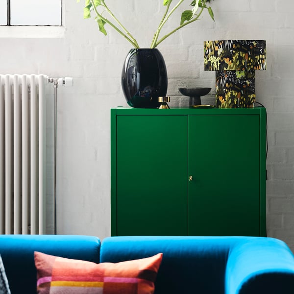 STOCKHOLM 2025 - STOCKHOLM 2025 Cabinet with 2 doors, green, 80x40x126 cm