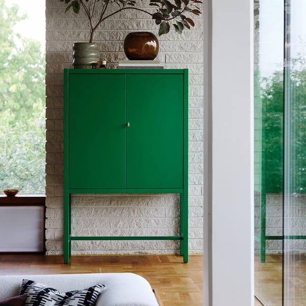 STOCKHOLM 2025 - STOCKHOLM 2025 Cabinet with 2 doors, green, 80x40x126 cm