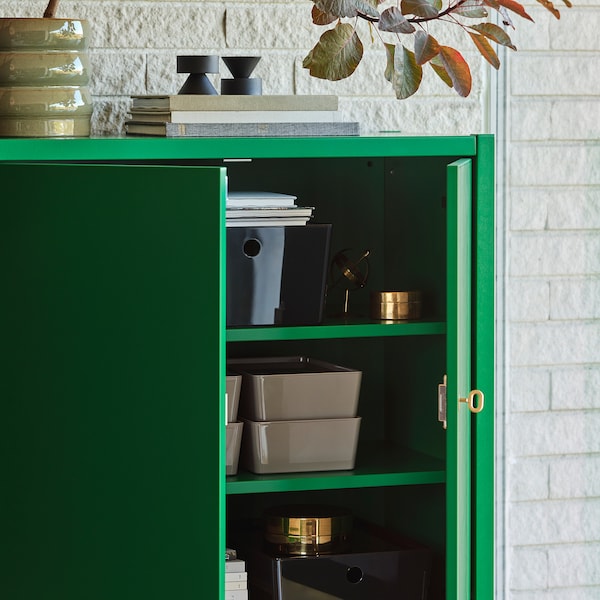 STOCKHOLM 2025 cabinet with 2 doors, green, 80x40x126 cm