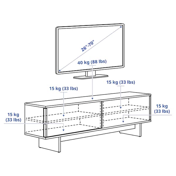 STOCKHOLM 2025 TV bench with sliding doors, oak veneer, 179x42x56 cm