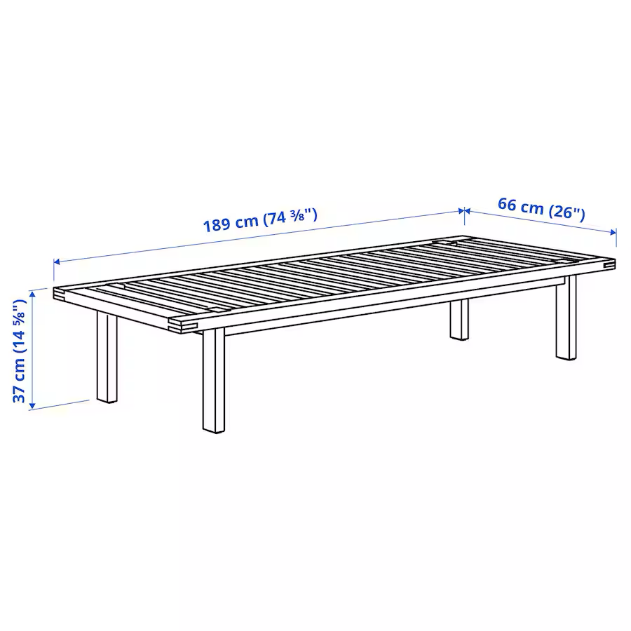 STOCKHOLM 2025 bench, pine/natural, 189x66x37 cm