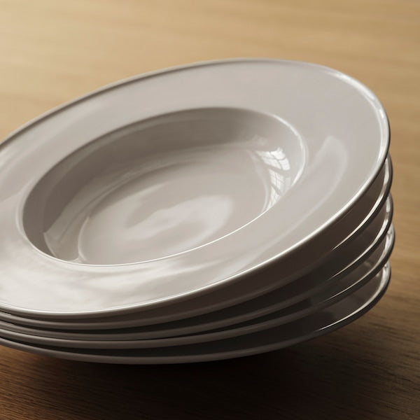 STOCKHOLM 2025 deep plate, white, 25 cm, 2 pack
