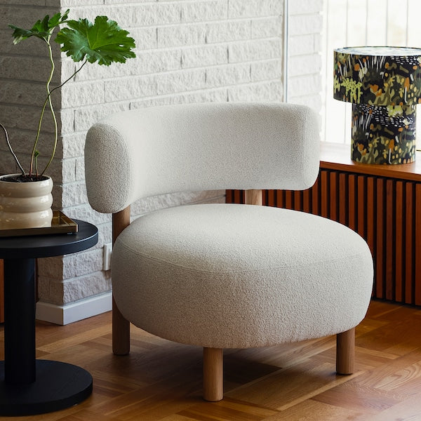 STOCKHOLM 2025 armchair, Djurmo grey/white, 76x68x72 cm