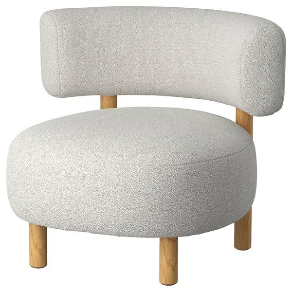 STOCKHOLM 2025 armchair, Djurmo grey/white, 76x68x72 cm