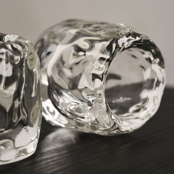 STOCKHOLM 2025 tealight holder, clear glass, 8 cm