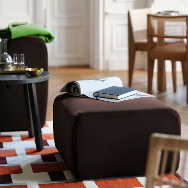 STOCKHOLM 2025 pouffe, Alhamn dark brown, 65x69 cm