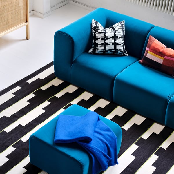 STOCKHOLM 2025 pouffe, Alhamn dark turquoise, 65x69 cm