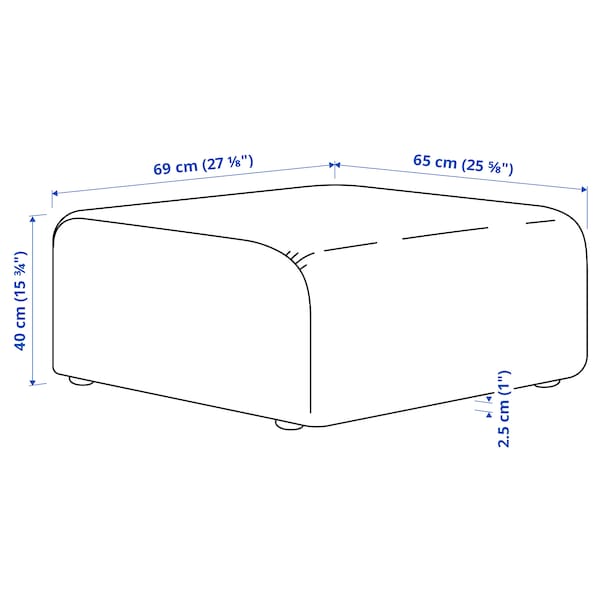 STOCKHOLM 2025 pouffe, Djurmo grey/white, 65x69 cm