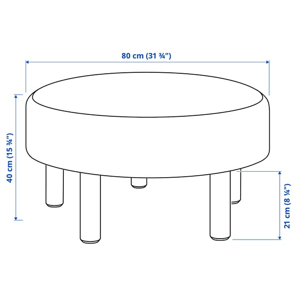 STOCKHOLM 2025 pouffe, black/white, 80 cm