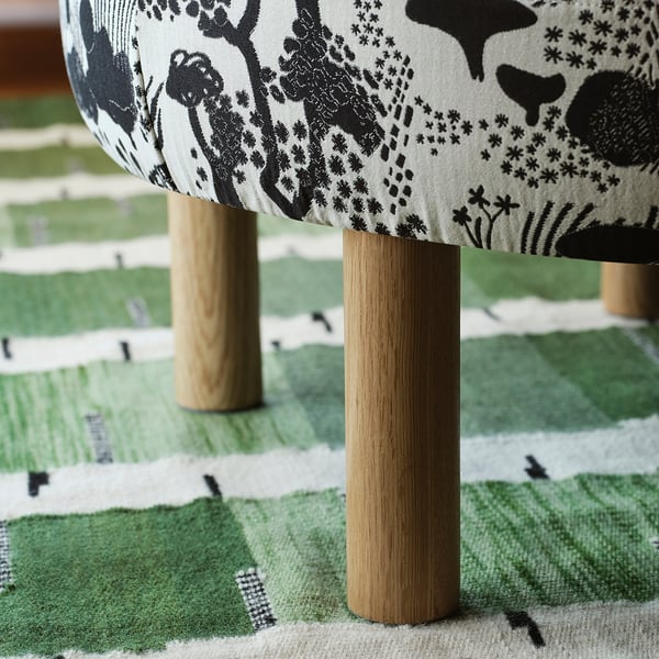 STOCKHOLM 2025 pouffe, black/white, 80 cm