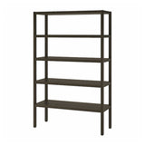STOCKHOLM 2025 shelving unit, oak veneer/dark brown, 120x40x188 cm