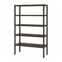 STOCKHOLM 2025 shelving unit, oak veneer/dark brown, 120x40x188 cm