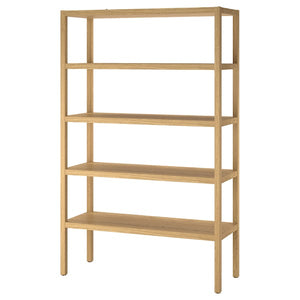 STOCKHOLM 2025 shelving unit, oak veneer, 120x40x188 cm
