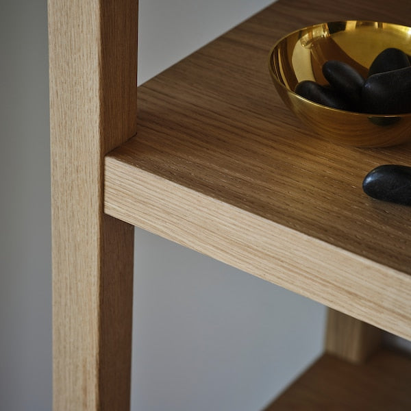 STOCKHOLM 2025 shelving unit, oak veneer, 120x40x188 cm
