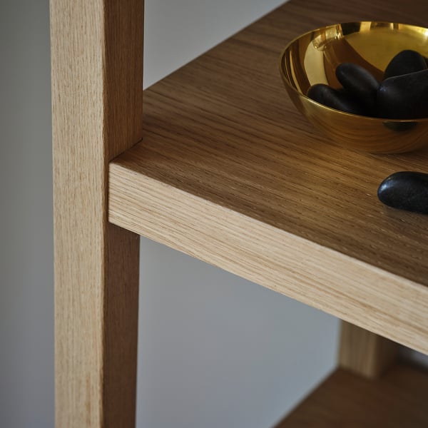 STOCKHOLM 2025 shelving unit, oak veneer, 120x40x188 cm