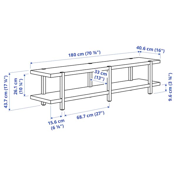 STOCKHOLM 2025 shelving unit/bench, oak veneer, 180x41x44 cm