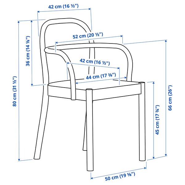 STOCKHOLM 2025 chair, dark brown, 52x80x49 cm