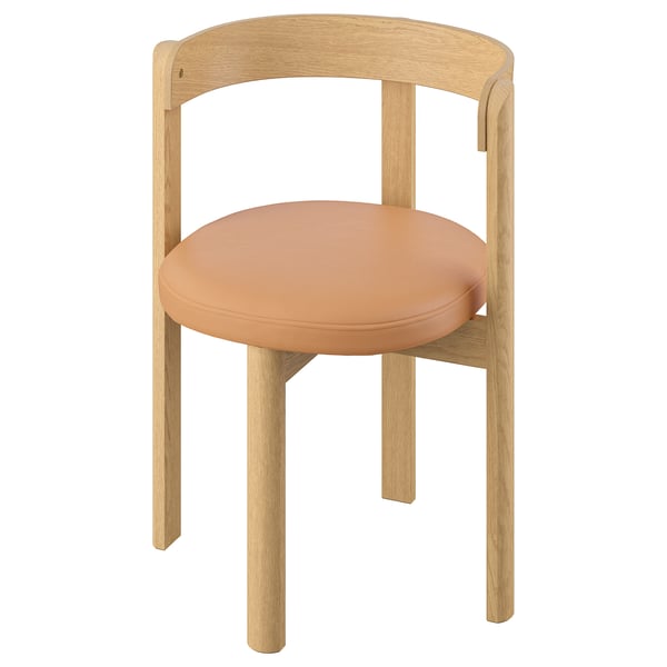 STOCKHOLM 2025 chair, oak/leather, 56x74x50 cm