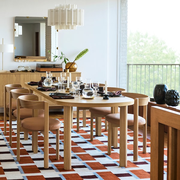 STOCKHOLM 2025 chair, oak/leather, 56x74x50 cm