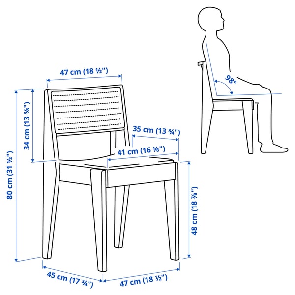 STOCKHOLM 2025 chair, oak/rattan, 47x80x45 cm