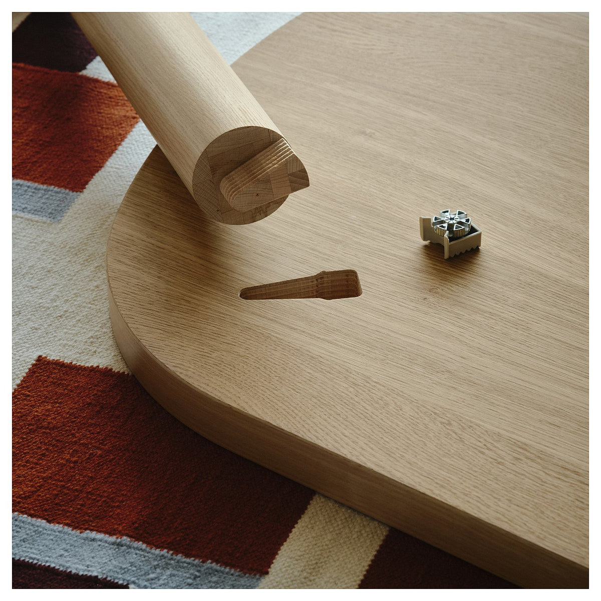 STOCKHOLM 2025 / SKANSNÄS table and 6 chairs, oak veneer/black beech, 230x90 cm