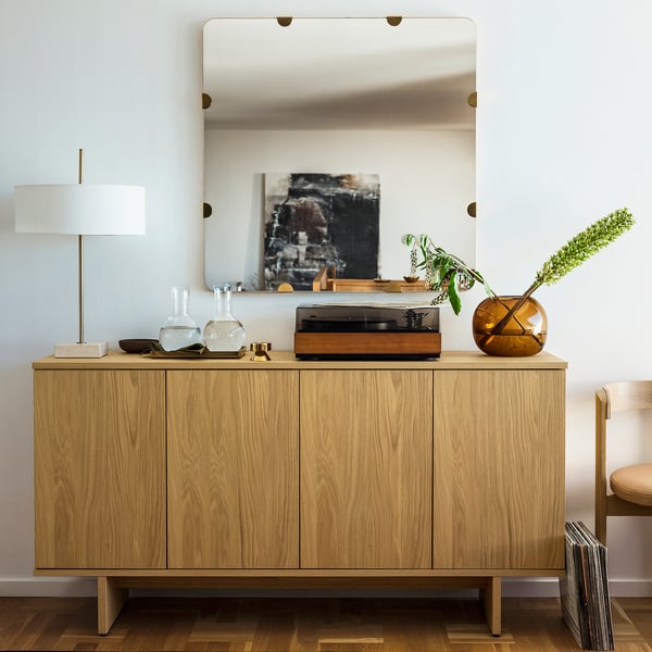 STOCKHOLM 2025 - Mirror, oak veneer, 90x90 cm
