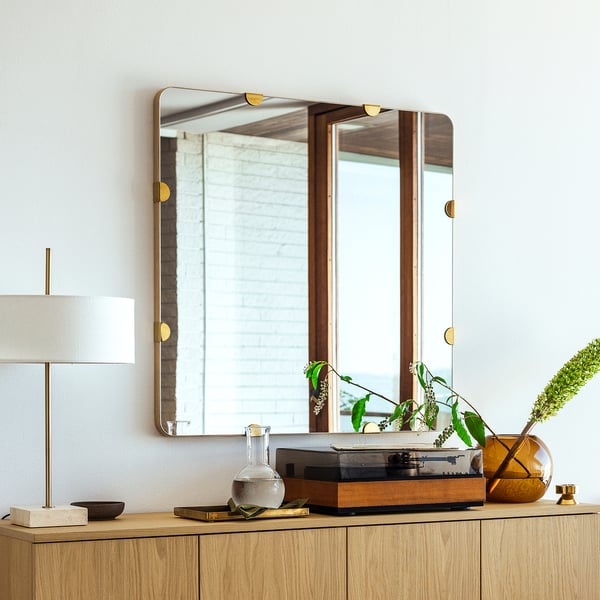 STOCKHOLM 2025 - Mirror, oak veneer, 90x90 cm