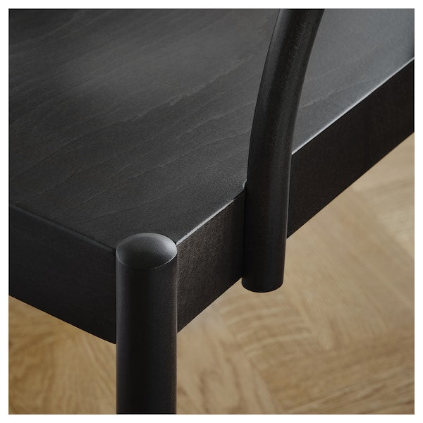 STOCKHOLM 2025 / STOCKHOLM 2025 table and 4 chairs with armrests, oak veneer/dark brown, 115 cm