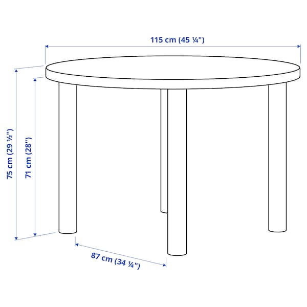 STOCKHOLM 2025 / STOCKHOLM 2025 table and 4 chairs, oak veneer/oak leather, 115 cm