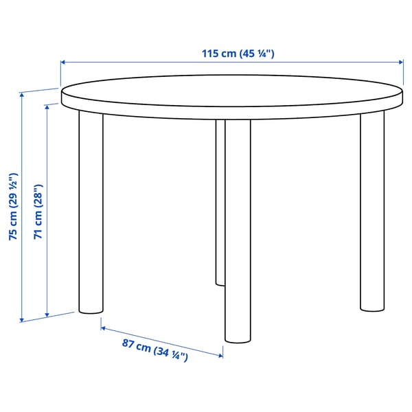 STOCKHOLM 2025 / STOCKHOLM 2025 table and 4 chairs, oak veneer/oak leather, 115 cm