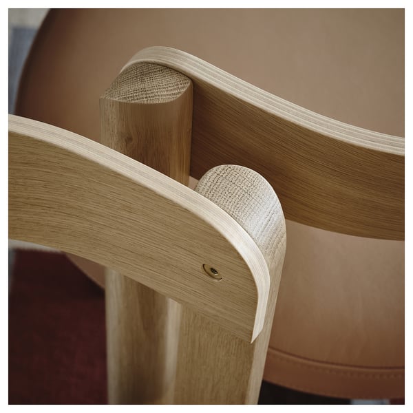 STOCKHOLM 2025 / STOCKHOLM 2025 - Table and 4 chairs, oak veneer/ oak leather,115 cm